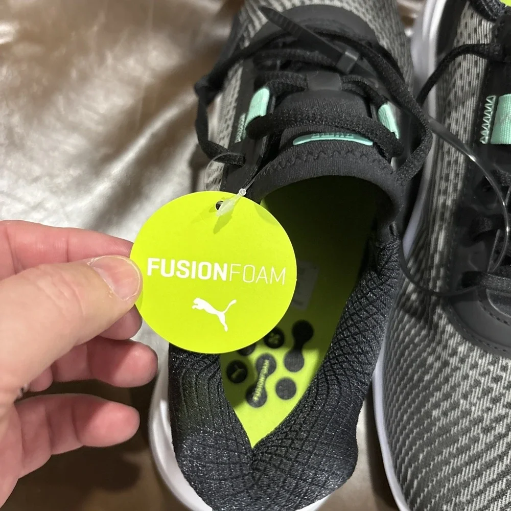 Fusion Crush Sport Golf Shoes, Women's Size 9.5, Black Ash/Mint
